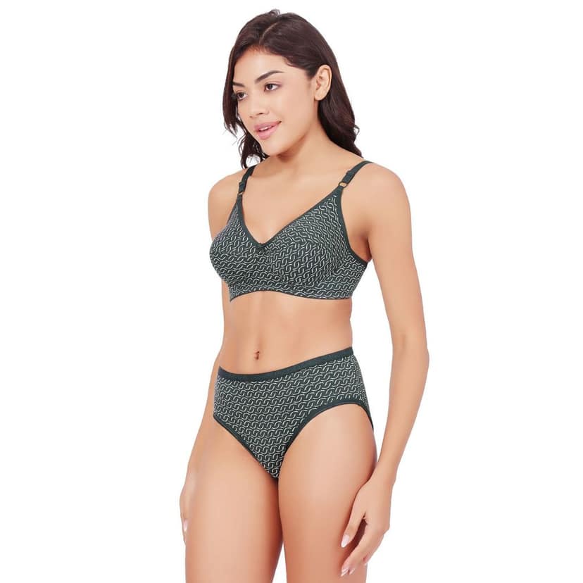 Bodycare Women's Assorted Prints Combed Cotton Bra & Panty Set 6450D view 2