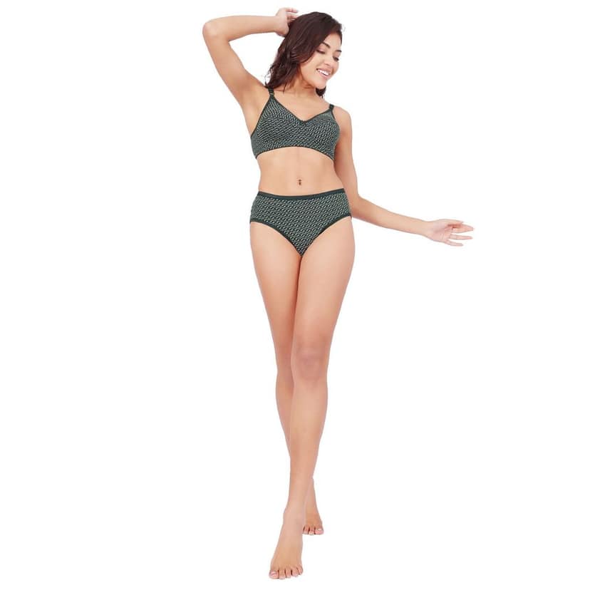 Bodycare Women's Assorted Prints Combed Cotton Bra & Panty Set 6450D view 5