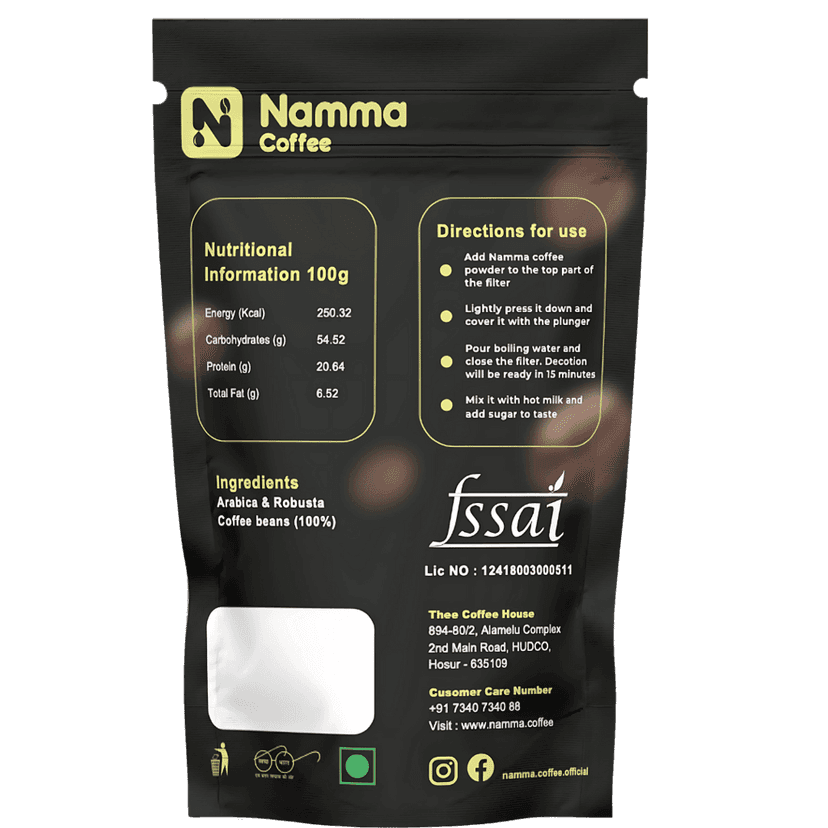 Namma Coffee - Pure Blend Filter Coffee Powder - 100% Coffee, 0% Chicory | Authentic South Indian Filter Coffee | Freshly Roasted, Strong And Aromatic view 2