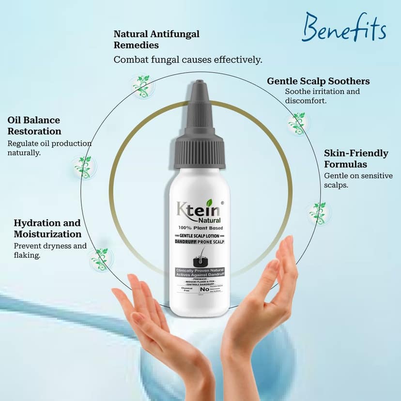 Ktein Natural 100% Plant Based Gentle Scalp Dandruff Lotion (100ml) view 3