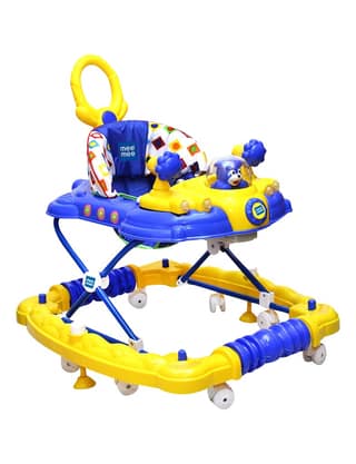 Mee Mee Baby 2 in 1 Walker & Rocker | 3 Level Adjustable Height, Light, Rattle & Musical Toys | Anti-Rollover Folding 360 Walker for Boys, Girls, Kids | Anti Fall Anti Skid | 6-24 Months 15kg (Blue) Mee Mee Baby 2 in 1 Walker & Rocker | 3 Level Adjustabl