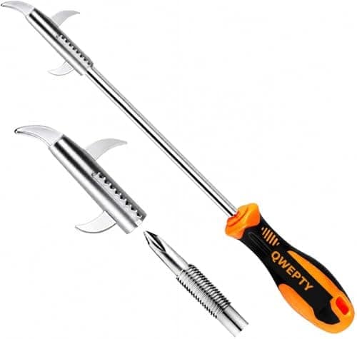 403/Stainlees Steel Tyre Stone Remover Tool, Multipurpose Car Hook, Tire Cleaning, Tyre Stone Picker for Motor Bike Truck Car Wheel Cleaing Hook with Solid Rubber Handle (Built-in Screwdriver) view 2