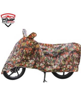 AutoRetail - Jungle Dust Proof Two Wheeler Polyster Cover With (Mirror Pocket) for HF Deluxe ( Pack of 1 )