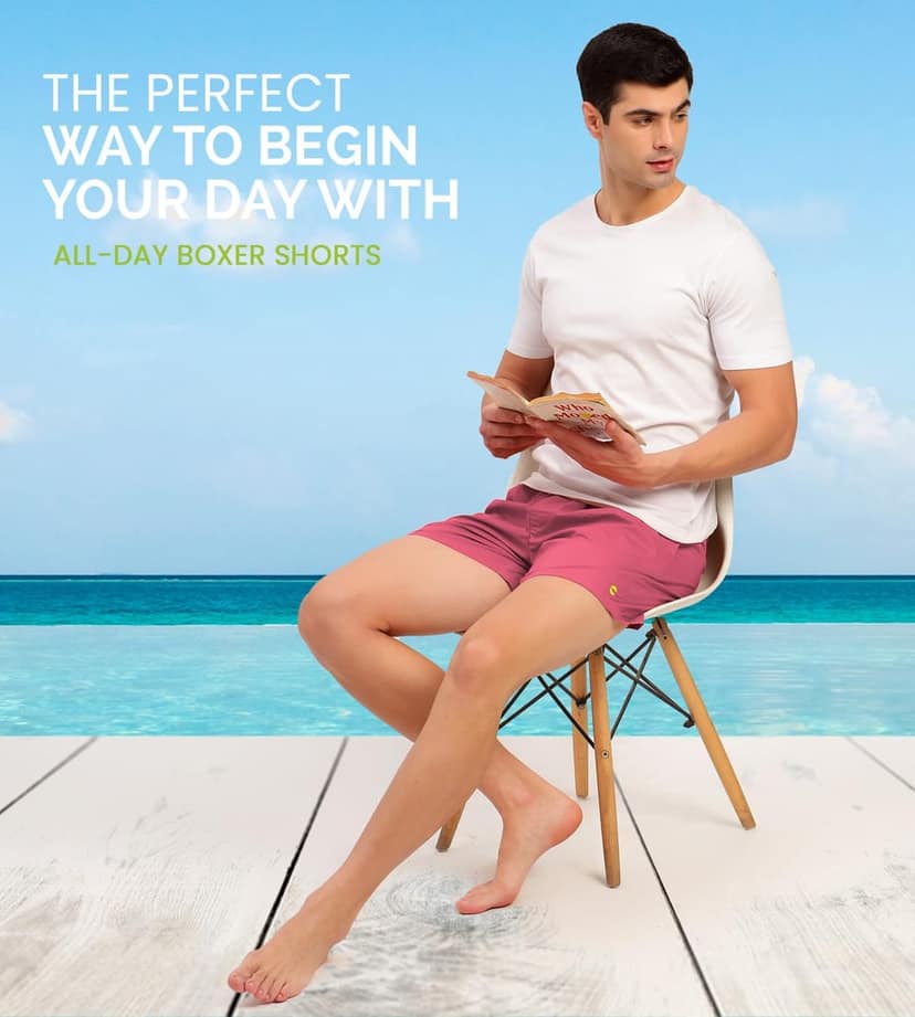Freecultr Regular Fit Ultralight All Day Boxer Shorts for Men | 100% Cotton Fabric, Dual Deep Side Pocket, Microfibre Waistband Pack of 1-Malibu Peach view 7