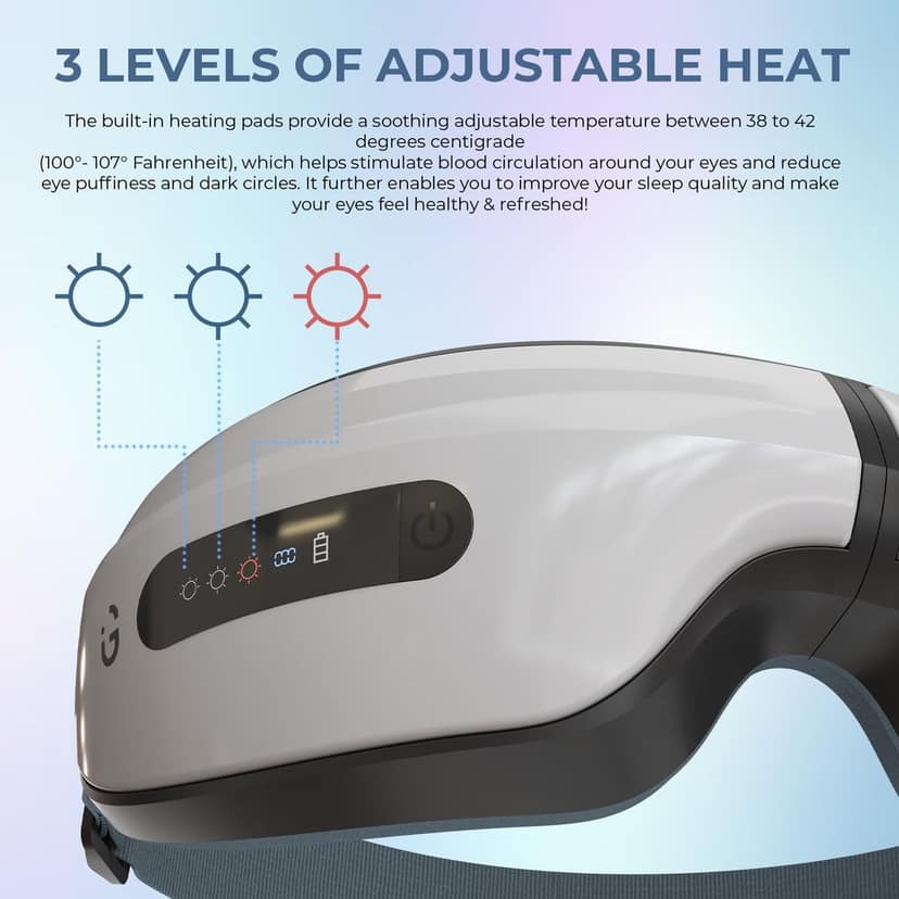 i GEAR Imassager: Eye Massager With Heat, Air Pressure, Compression, Rechargeable, Foldable And Portable view 3