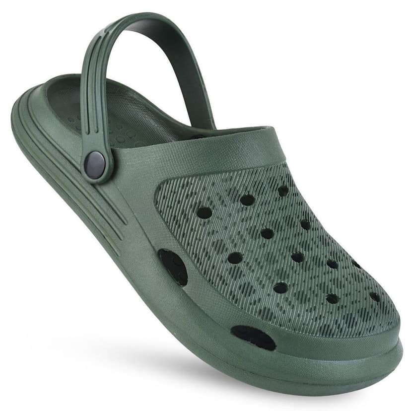 Paragon Olive Easy-to-wear Easy-to-wash Lightweight Clogs for Men view 4