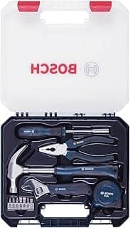 BOSCH 12-Piece Hand Tool Kit for Home | Screwdriver, Plier, Wrench & More | Professional Precision Tools | Ergonomic & Rust-Resistant | Hard Case | Blue