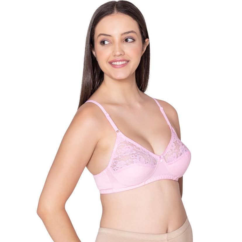 Bodycare polycotton wirefree adjustable straps designer net cup non padded bra-1535BB view 3