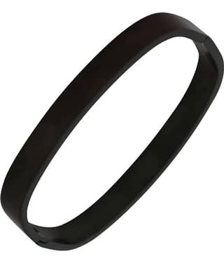 The Jewelbox Openable Black Stainless Steel Cuff Kada Bracelet Bangle For Men