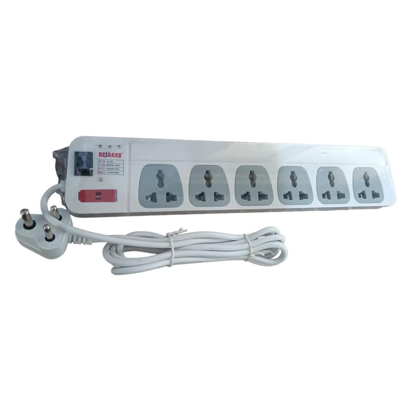 Safeguard Your Electronics: Regard Spike Guard (1.5m wire, 6 Socket, Fuse) - Reliable Protection, Quality Build, Made in India. view 2