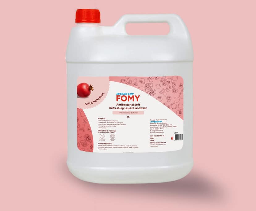 Intercorp Fomy Antibacterial Soft Refreshing Liquid Hand Wash, Jumbo Saver Pack -5 Litre