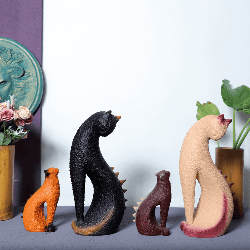Rustic Cat & Kitten Table Accent view 2