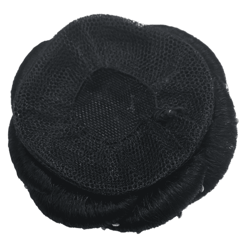 Elegant Black Bun Hair Accessory with Rhinestones and Crystal view 3
