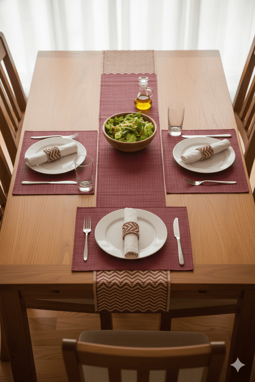 Madurkathi Masland Table Mat And Runner Set view 3