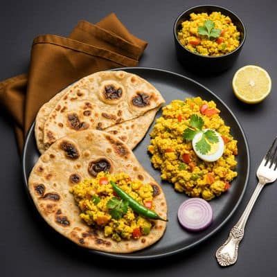 2 Tandoor Rotis With Egg Bhurji