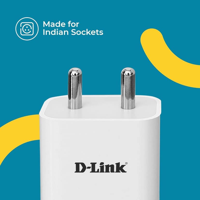 D-Link 20W Dual Port Fast Charger Type-C & USB-A for All Mobiles Phones, Tablets, Power Banks, Smart Watches, Earbuds Etc. Bis Certified, Compact Size & Easy to Carry. - White view 6