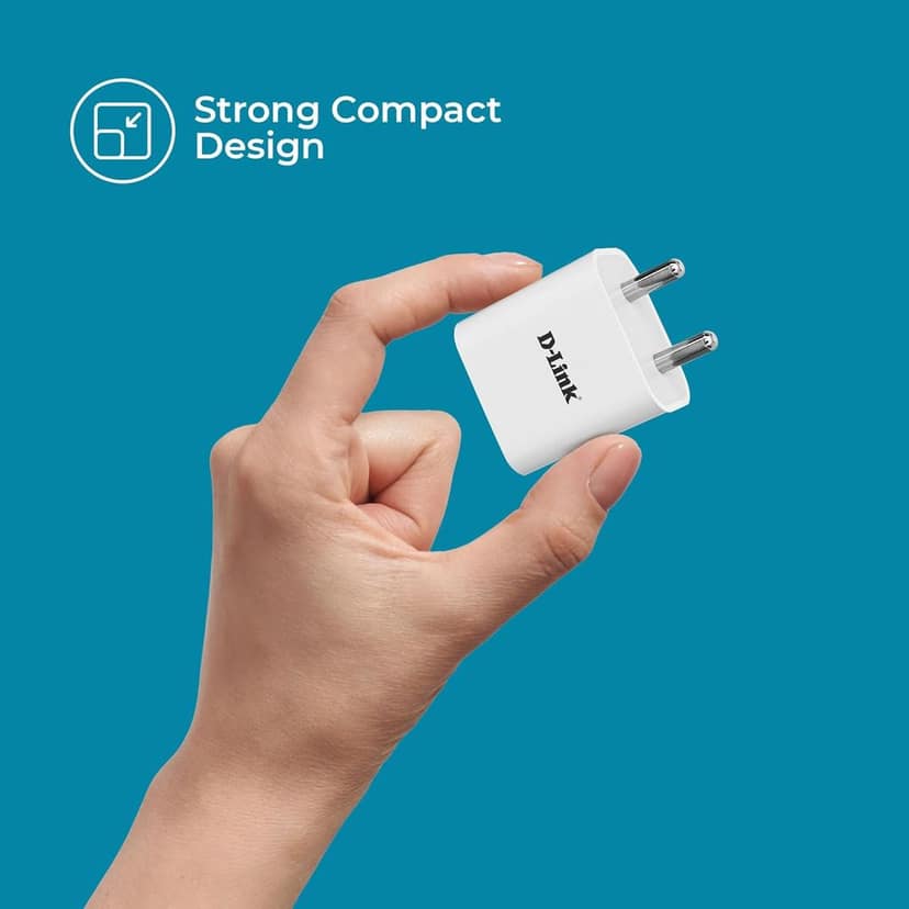 D-Link 20W Dual Port Fast Charger Type-C & USB-A for All Mobiles Phones, Tablets, Power Banks, Smart Watches, Earbuds Etc. Bis Certified, Compact Size & Easy to Carry. - White view 7