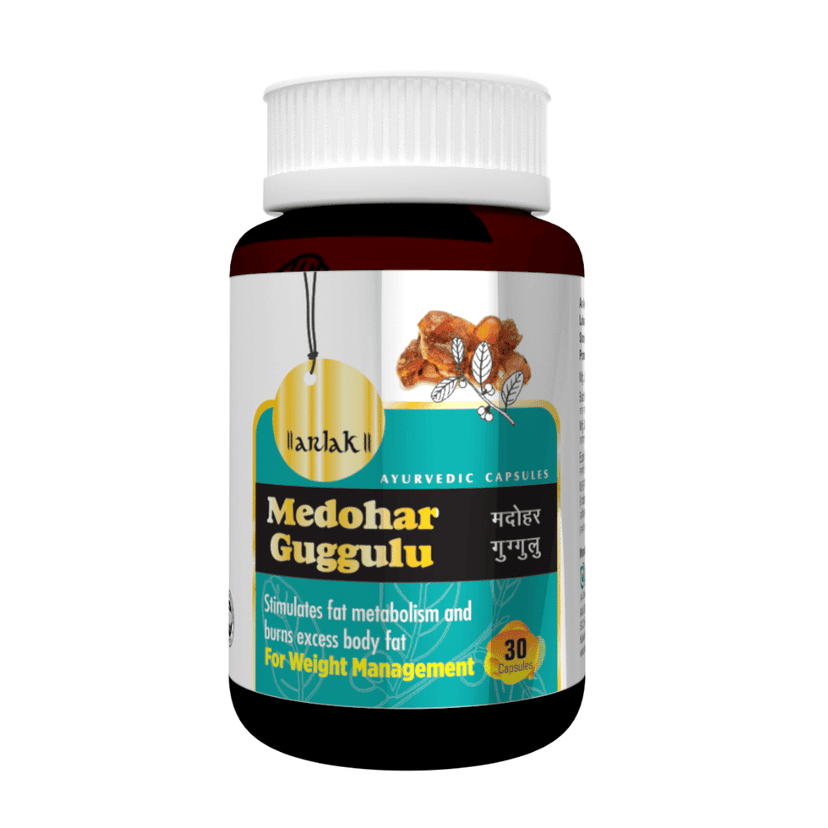 Arlak Medohar Guggulu Capsules for Weight Management, Fat Metabolism & Excess Body Fat (30 Capsules)