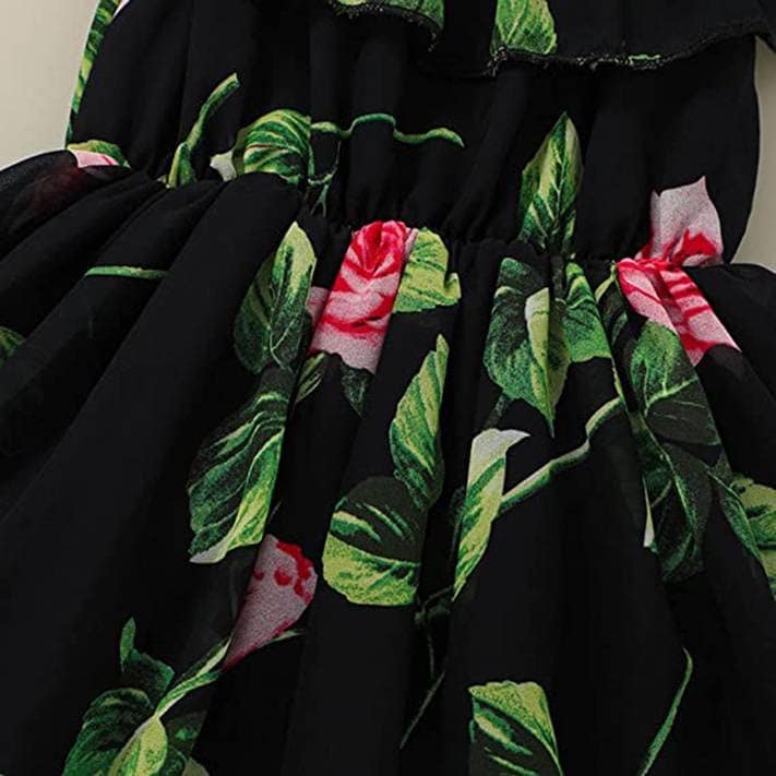 Buy & Try Girl's Georgette Floral Printed Frock Dress for Kids. view 4
