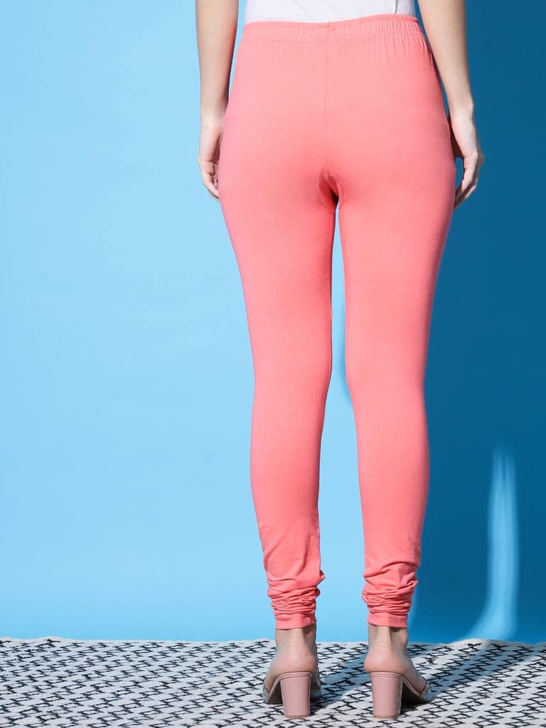 SOFT COLORS Women's Skinny Fit Ethnic Wear Churidar Leggings (Gajari) view 6