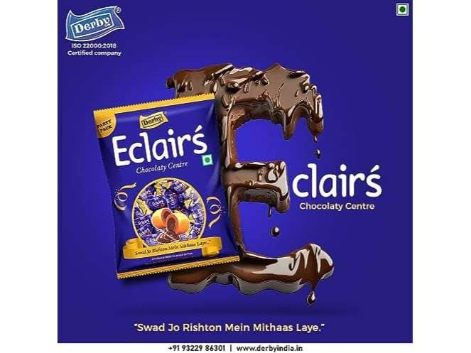 Derby Caramel Eclairs Chocolaty Centre - 350g Pack (100 Pcs in Poly)