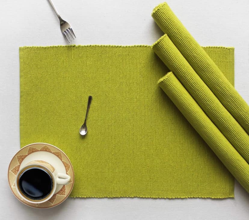 Airwill ? Cotton Dining Table Placemats (Light Green, Pack of 4)