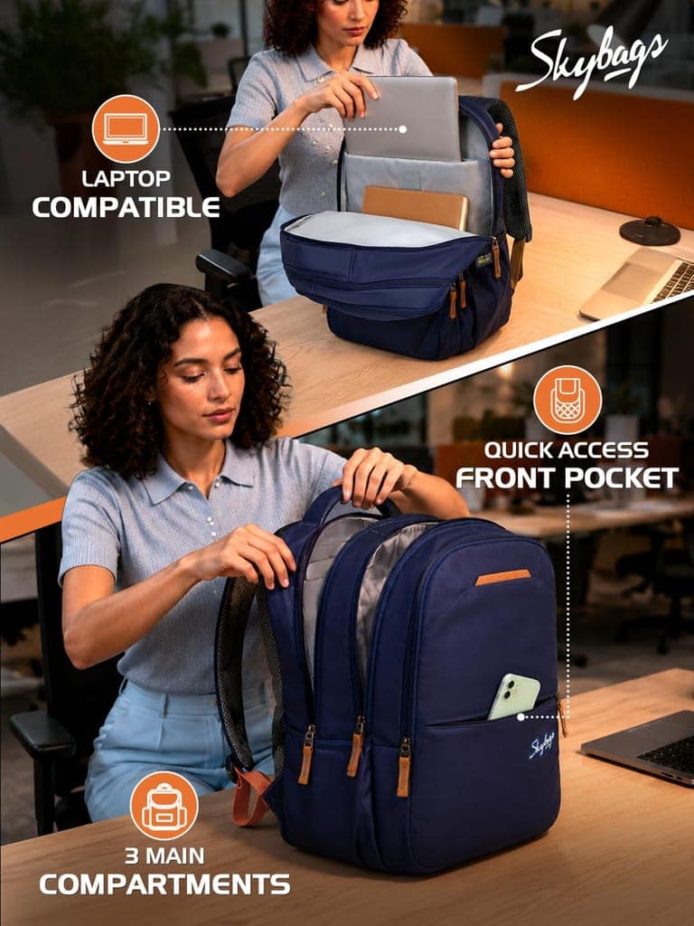 Pace 30L Laptop Backpack (Upto 15.6"), 3 Compartments view 3