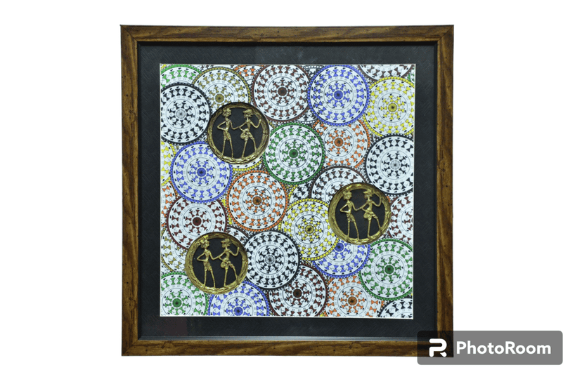 Jharcraft 3 Fig Circle Jali Sohrai Frame (DK00673) view 2