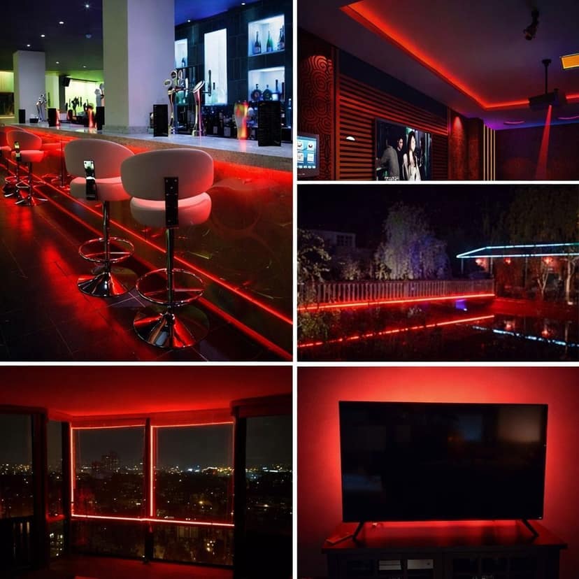 SPARKWORLD Red LED Rope Light Strip Waterproof Flexible Decorative Lighting for Indoor & Outdoor Use | Size: 30 M view 2