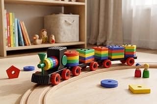 Shape Sorting Stacking Train Toy for Toddlers