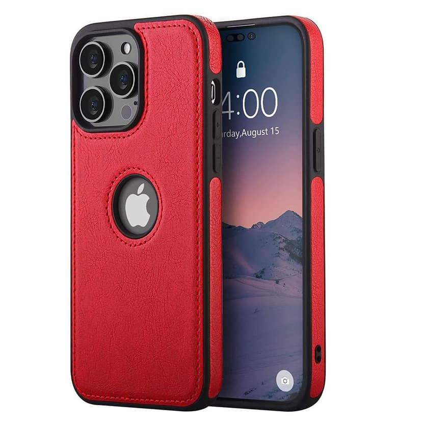 LIRAMARK PU Leather Flexible Back Cover Case Designed for iPhone 14 Pro (6.1 inch)