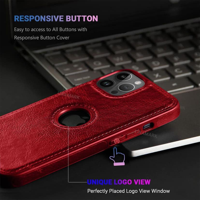 LIRAMARK PU Leather Flexible Back Cover Case Designed for iPhone 14 Pro (6.1 inch) view 6