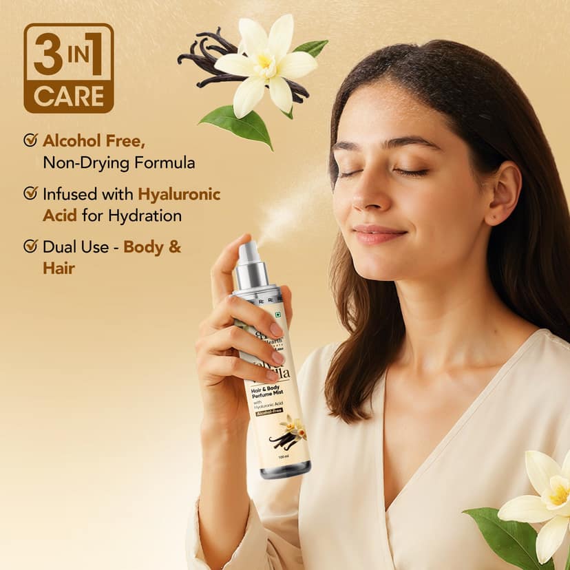 Botanic Hearth Velvet Vanilla Hair and Body Perfume Mist 100ml view 2