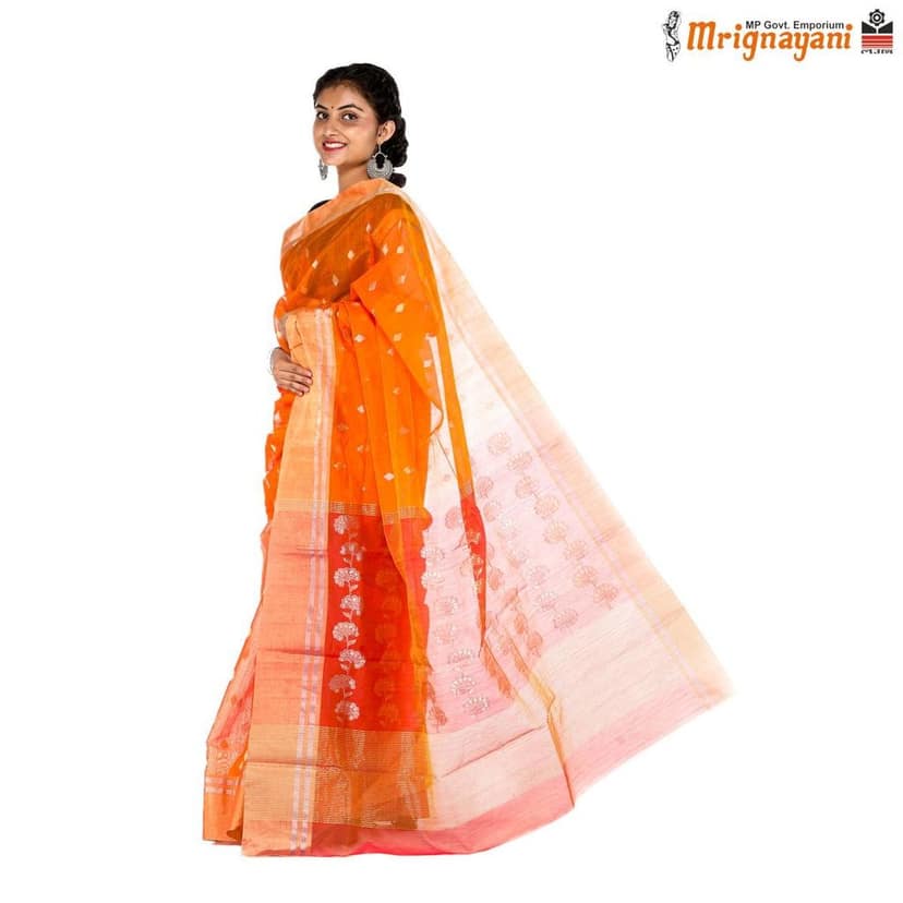 HANDLOOM CHANDERI SILK SAREE WITH BLOUSE (SKU - 1SC104310522, SAREE-1042) view 3