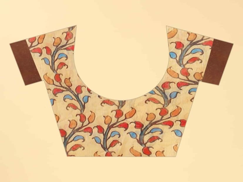 Women's Kalamkari Digital Printed Saree view 5