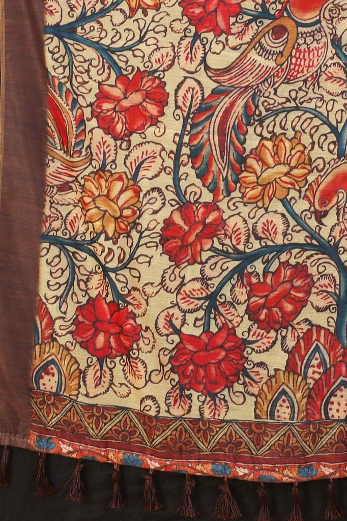 Women's Kalamkari Digital Printed Saree view 6