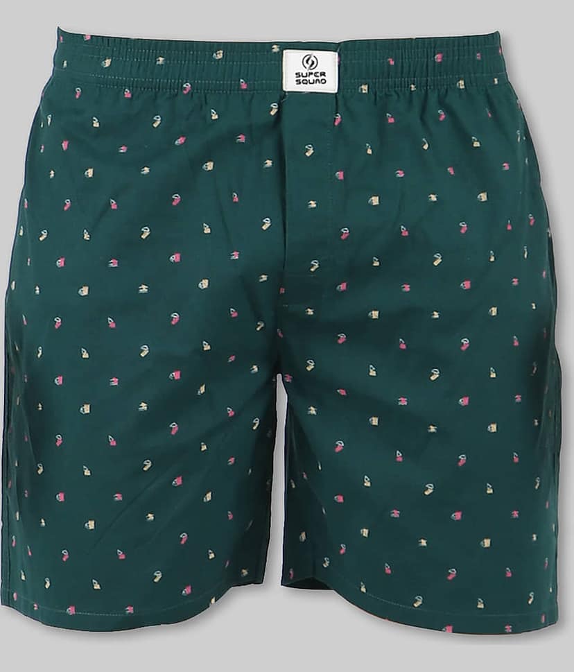 Supersquad Pack of 1 Cotton Boxers For Men's ( Dark Green )