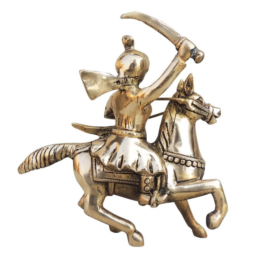 Brass Showpiece Maharani Laxmi Bai Statue, Height : 7.5 Inch (BSMAS1684 C) view 3