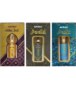AFZAL GOLDEN DUST PARALLEL PACIFIC 6ML ATTAR ROLL ON PACK OF 3