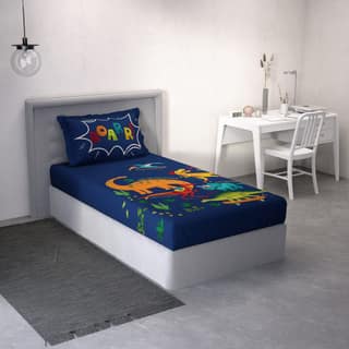 DDECOR - Little Brats Collection 100% Cotton Conversational Pattern 136TC Single Bedsheet|152 CM X 224 CM| - Blue