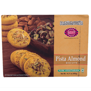 Karachi Bakery Pista Almond Biscuits - Healthy, Crispy, No Preservatives, 400 g