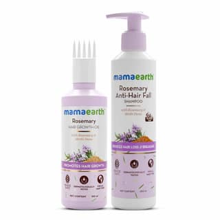 Mamaearth Rosemary Hair Growth Combo | Hair Growth Oil | Anti Hairfall Shampoo| 490 Grams Mamaearth Rosemary Hair Growth Combo | Hair Growth Oil | Anti Hairfall Shampoo| 490 Grams - White / 200 ml (Pack of 2)
