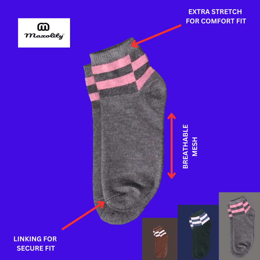 Maxolity Unique Fashionable Ankle Length Socks For Men And Women Pack Of 4 view 2