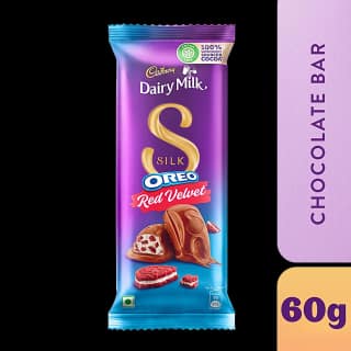 Cadbury Dairy Milk Silk Dairy Milk Silk Oreo Red Velvet, 60 G