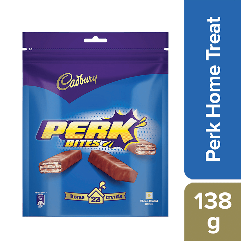 Cadbury Perk Chocolate Coated Wafer Home Treats, 138 G (23 Pcs)