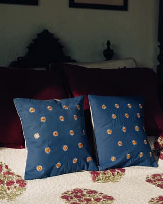 Mirror Work Pillow Cover