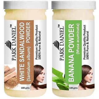 PARK DANIEL Premium White Sandalwood Powder & Banana Powder Combo Pack of 2 Jars of 100 gms(200 gms) (200 ml)