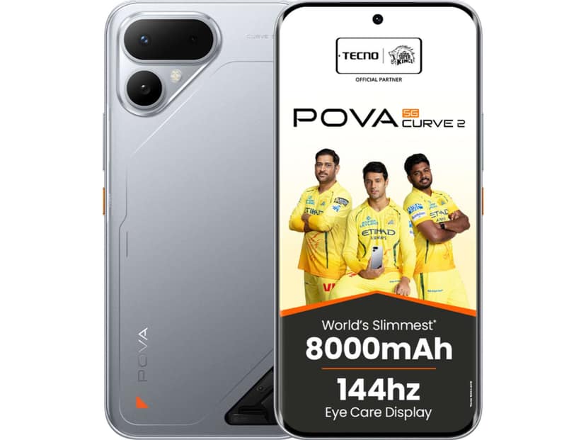 Tecno Pova Curve 2 5G Smartphone, 8GB RAM, 128GB Storage - Melting Silver