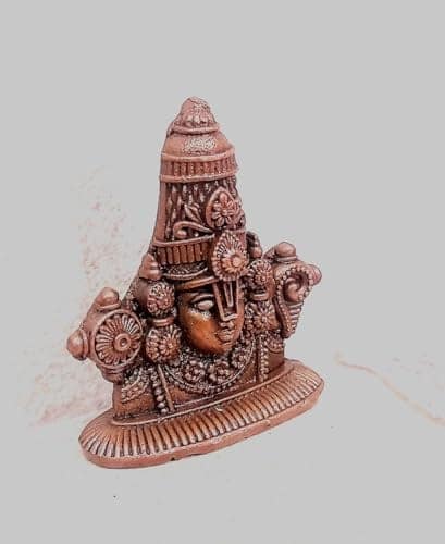 Searchers Paradise - Copper Idols of god Perumal 1.6 inches, Copper Handmade 50 Grams, Patina Antique Finish, Pack of 1 Piece