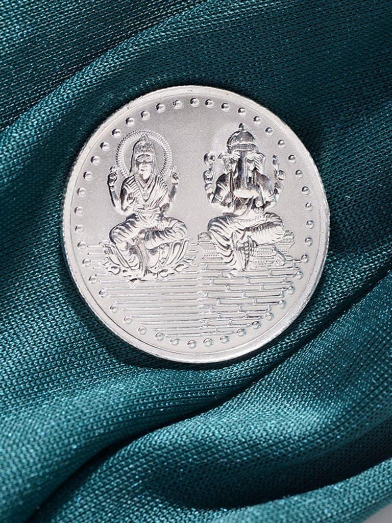 Laxmi Ganesh 10 gram 999 Round Silver Coin view 4